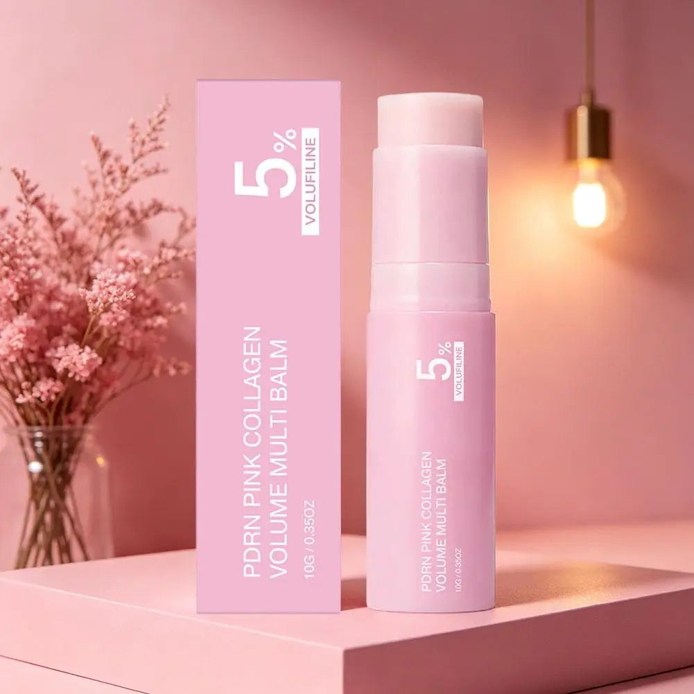 PDRN Pink Collagen Volume Multi Balm Stick 5% Volufiline Moisturizing Fade Fine Line Firming Plumping For Face Eye Neck Skincare