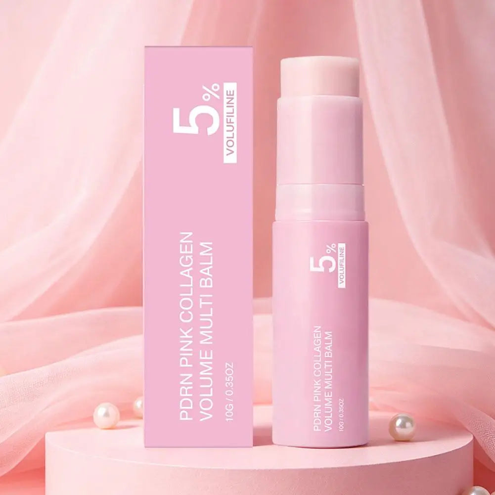 PDRN Pink Collagen Volume Multi Balm Stick 5% Volufiline Moisturizing Fade Fine Line Firming Plumping For Face Eye Neck Skincare
