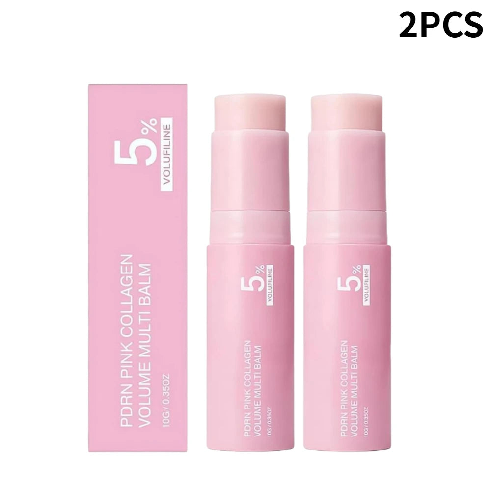 PDRN Pink Collagen Volume Multi Balm Stick 5% Volufiline Moisturizing Fade Fine Line Firming Plumping For Face Eye Neck Skincare