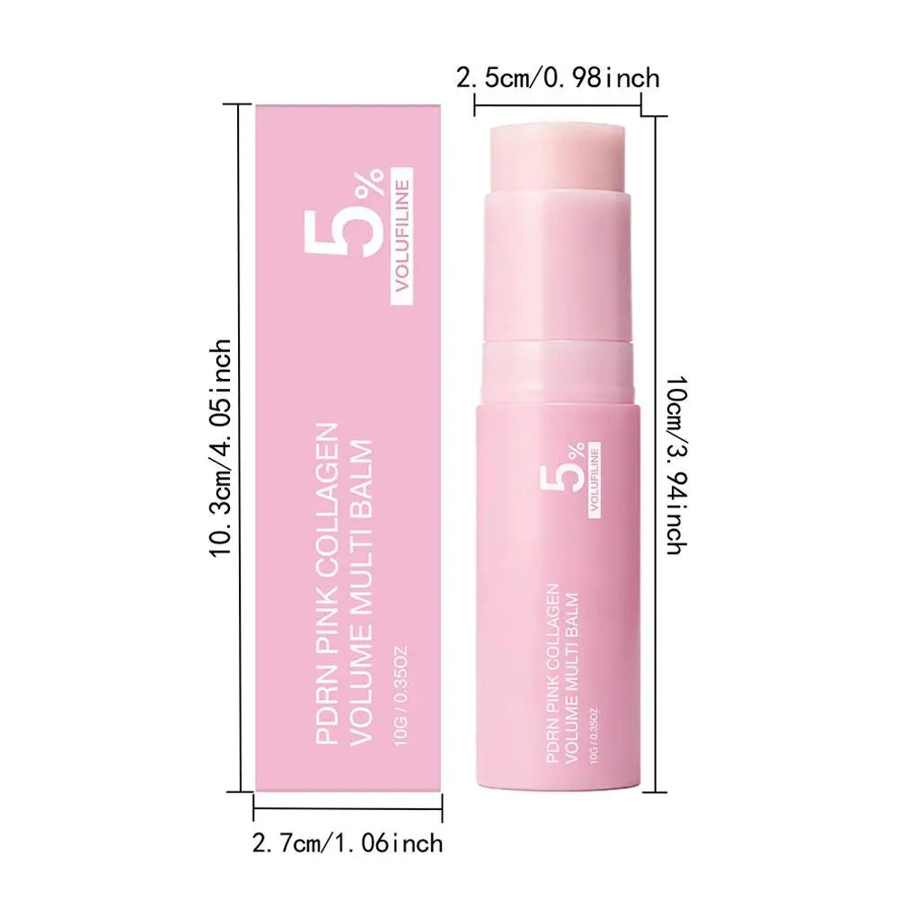 PDRN Pink Collagen Volume Multi Balm Stick 5% Volufiline Moisturizing Fade Fine Line Firming Plumping For Face Eye Neck Skincare