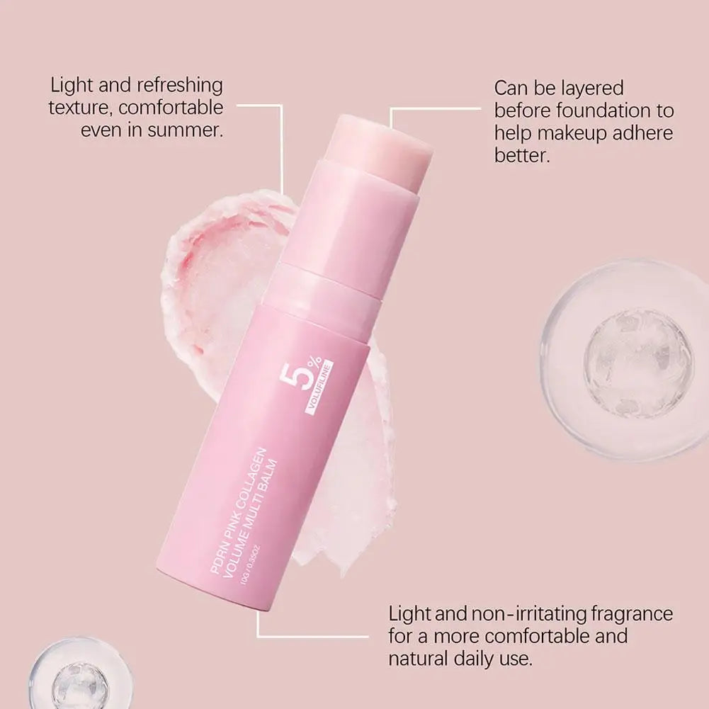 PDRN Pink Collagen Volume Multi Balm Stick 5% Volufiline Moisturizing Fade Fine Line Firming Plumping For Face Eye Neck Skincare
