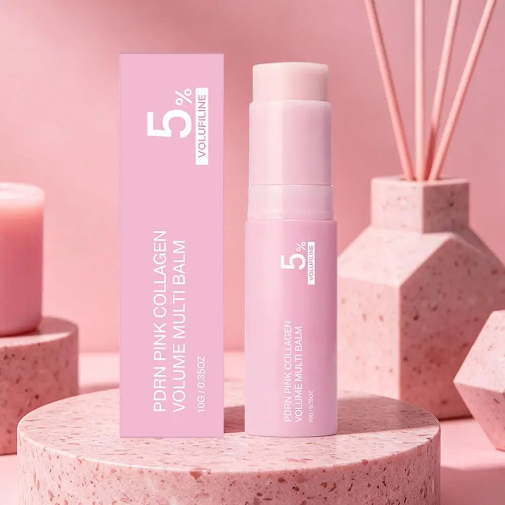 PDRN Pink Collagen Volume Multi Balm Stick 5% Volufiline Moisturizing Fade Fine Line Firming Plumping For Face Eye Neck Skincare