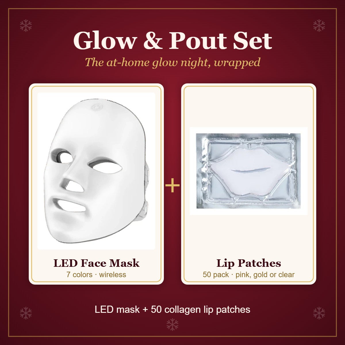 Glow & Pout Set: LED mask and lip patches