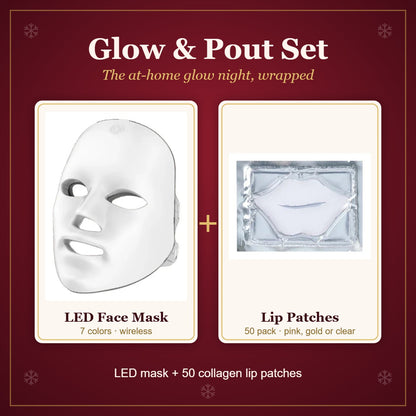 Glow & Pout Set: LED mask and lip patches