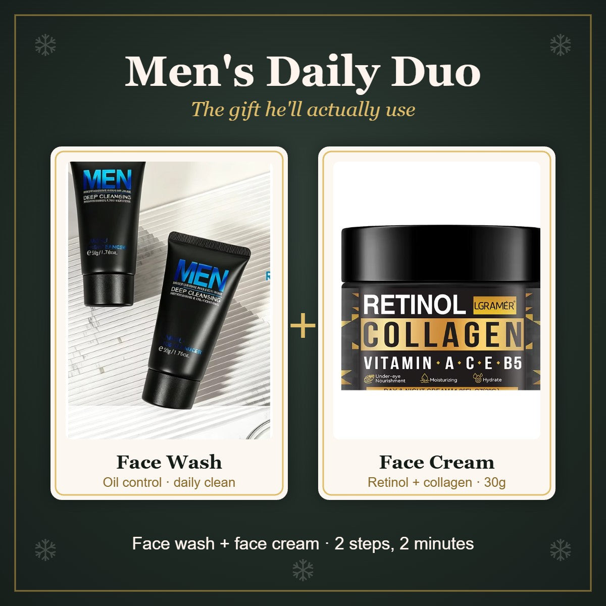 Men's Daily Duo face wash and face cream