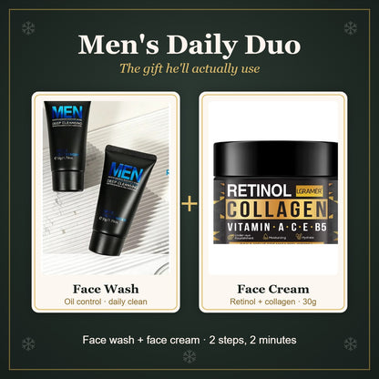 Men's Daily Duo face wash and face cream